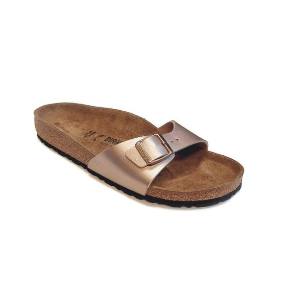 Birkenstock Madrid Birko Flor Sandals Womens Size 7 Metallic Copper EU 38 Narrow - Picture 1 of 9